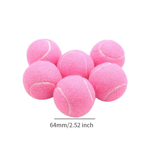 kowaku 6 Stück Tennisbälle, Wettkampf-Tennisbälle, Freizeit-Trainingsbälle, Tennisball Hund, Kindersporttraining Tennis für Tennisunterricht, Turniere, Anfänger Spaziergänge mit dem Hund, Rosa