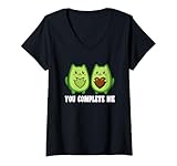 Photo Gallery donna you complete me - coppia di gatti con avocado maglietta con collo a v Photo Gallery donna you complete me - coppia di gatti con avocado maglietta con collo a v