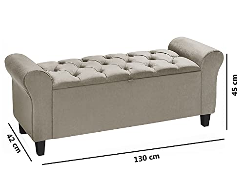 Recamier Divã Bela Bau Bege Quarto 130 Cm
