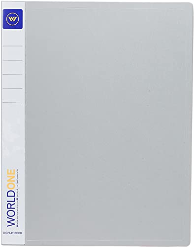Image of Worldone A4 Size | Presentation Display Book File | Made of 1 mm Virgin PP Sheet | 60 Bound Top Loading Plastic Binder Sleeves | Ideal for Office, School & College | Grey (Pack of 1)