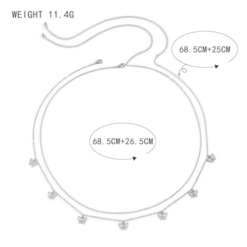 Metal Chain Waist Decoration Multi-layer Body Chain Butterfly Metal Tassel Belt2