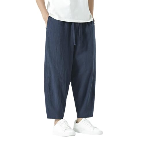 Pantalon coton lin homme ample contre la chaleur de l'été