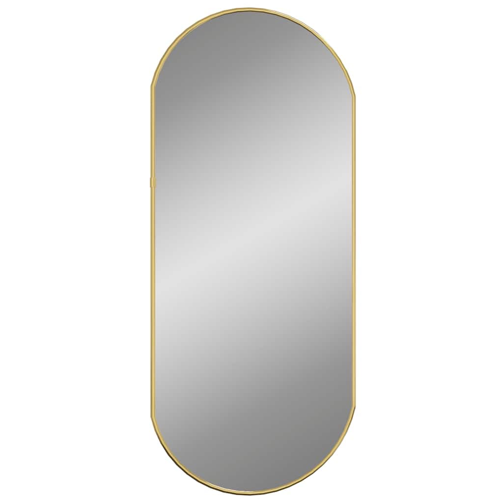 vidaXL Wall Mirror Bathroom Hallway Bedroom Home Decoration Wardrobe Hanging Wall-mounted Vanity Make up Cosmetic Mirror Gold 70x30 cm Oval