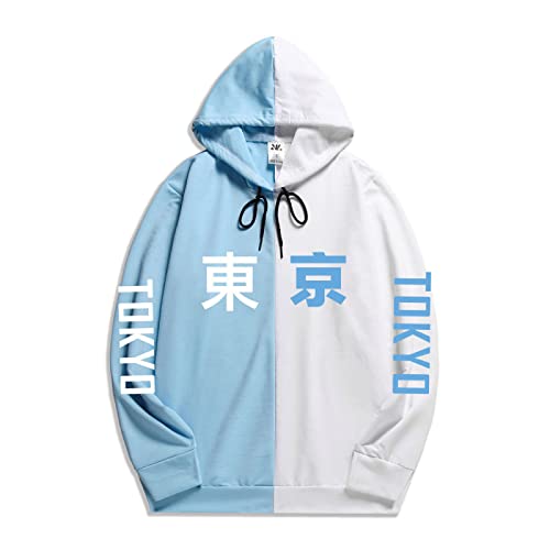 Coutures Blanches Bleu Tokyo Sweat Capuche Enfant Adolescent Adulte Garçon Pull Homme Pas Cher Cadeau St Valentin Sweatshirt Homme Confort Décontracté Printemps Automne Cover