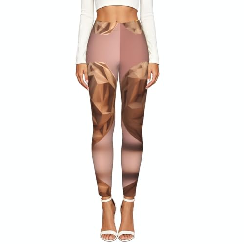 Leggings con estampado de corazón de madera para mujer para gimnasio 2