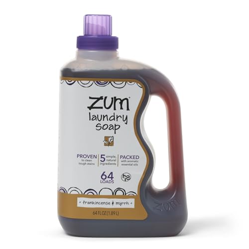 Image of Indigo Wild Zum Clean Laundry Soap - Plant-Based Liquid Laundry Soap - Contains Baking Soda, Essential Oils & Saponified Coconut Oil - Frankincense & Myrrh Scent - 64 fl oz
