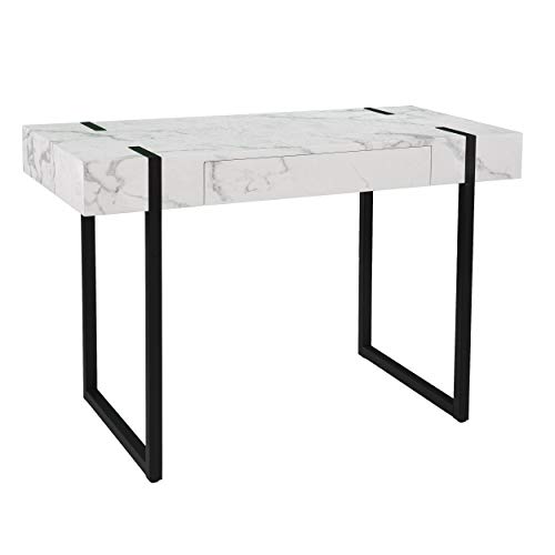 SEI Furniture Rangley Bureau moderne imitation marbre Noir/blanc