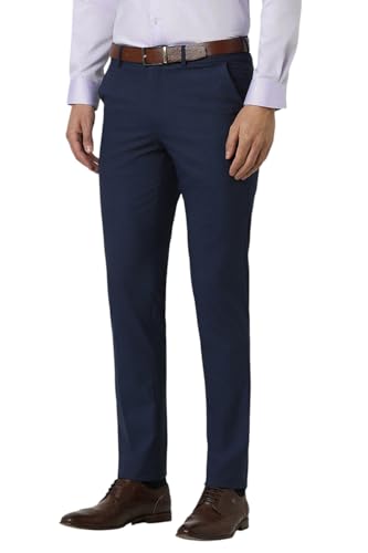 Image of Van Heusen Mid Rise Solid Formal Trouser for Men|Slim Fit |Plain Formal Pants