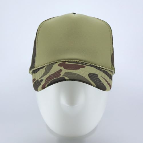 Image of The Vintage Year High Crown Foam Mesh Camouflage Trucker Hat Baseball Cap