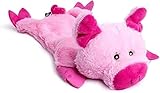 Petface Farmyard Buddies Crinkle Flat Pig Plush Dog Toy