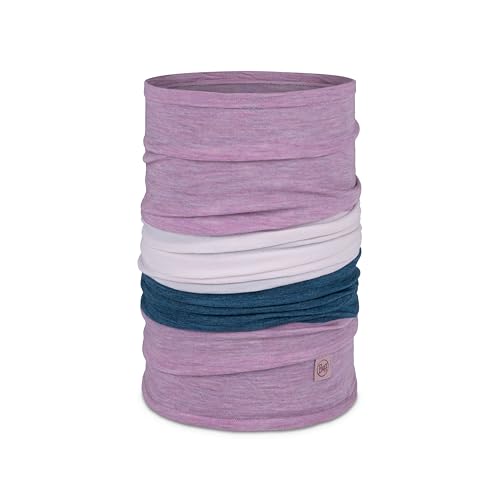 Buff Lightweight Merino Wool Move Neck Gaiter, 100% Ethically Sourced Wool, Temperature Regulating Face Mask, Solid Camelia, Adult Size