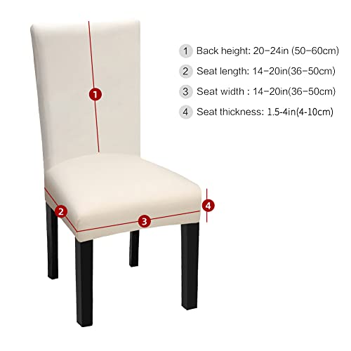 Fuloon 4 Pack Super Fit Stretch Removable Washable Short Dining Chair Protector Cover Seat Slipcover For Hotel thumb #2