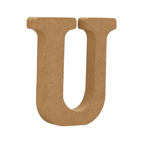 Image of Wooden Letters White Alphabet Wedding Birthday Party Home Decorations (U, One Size)