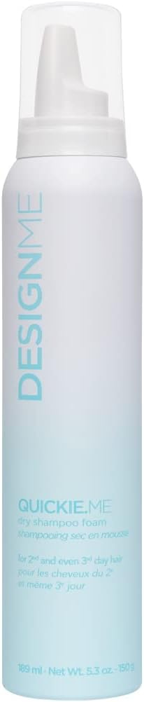 Design.Me QUICKIE.ME Dry Shampoo Foam | Non Sticky, Waterless, No Rinse Formula for All Hair Types | Refreshes, Adds Volume, Absorbs Oils and Build Ups | Sulfate-Free with Rice Starch & Vitamin B5