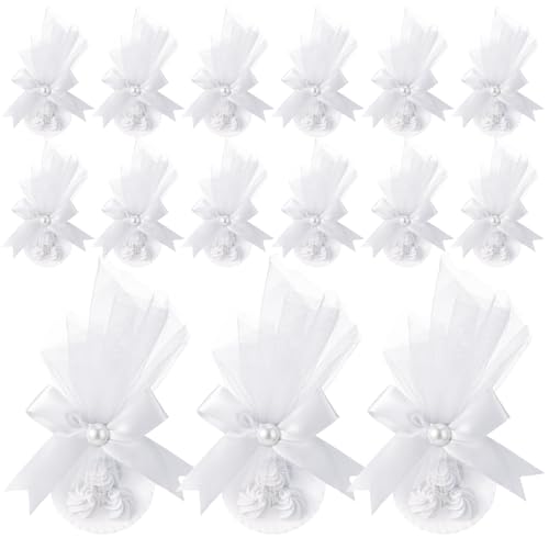 CPEGHDVM 50Pcs Beach Wedding Favor Bags Mermaid Party Thank You Gift Bags for Guests for Wedding Bridal Shower Mermaid Party Decoration (Seashell White)