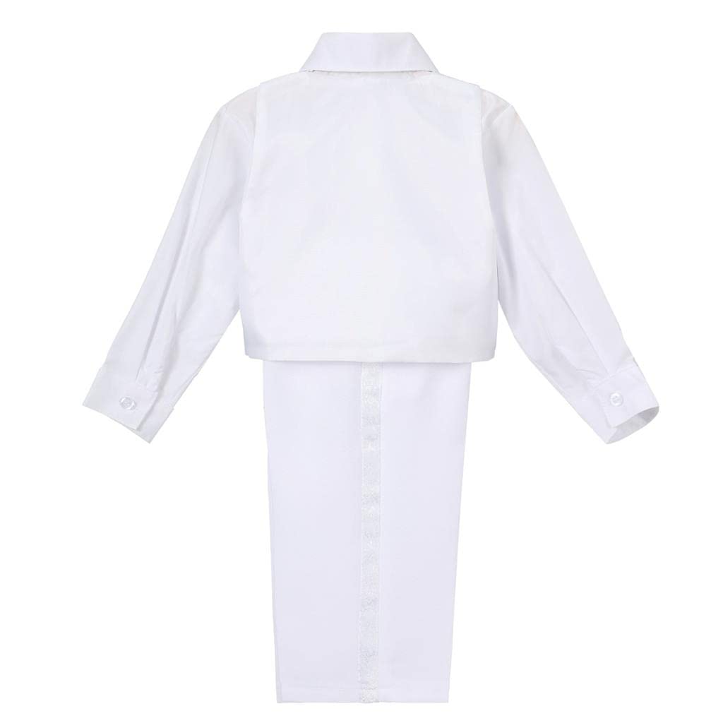 Lito Angels Esmoquin Trajes y Blazers Elegantes para Bebe Niños, Conjunto de 5 Piezas (Chaqueta, Chaleco, Camisa, Pajarita y Pantalones), Negro Blanco Marfil