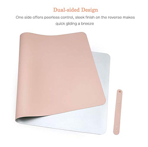 Amydreamstore Leather Double-Sided Desk Mat,Mouse Pads Desk Mouse Pad Large Laptop Desk Pad Office Padded Mouse Mat Waterproof Leather Keyboard Desk Writing Pad Custom -F 120X60Cm(47X24Inch) #TOP5