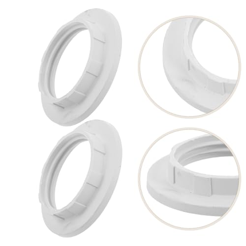 Sewroro 50pcs White Plastic Lamp Shade Collar Rings E12 E14 Threaded Socket Adapter 32/33mm Inner Diameter Lamp Shade Ring Replacement for Ceiling and Table - Image 8