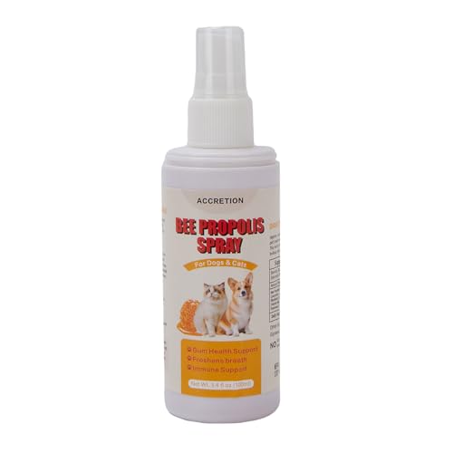 Bee Propolis Oral Spray for Dogs & Cats 3.4 fl oz Gum Relief for Gingivitis Reduce Plaque & Bad Breath Post-Surgery Healing Support Immune System Boost Pet Dental Care