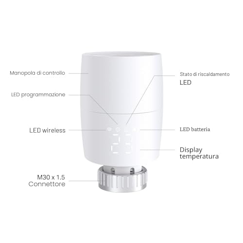 TP-Link Kasa, valvola termostato intelligente per radiatore, valvola intelligente per radiatore, risparmio energetico, display a LED, programma TRV, funziona con Alexa e Google Home, facile - 2