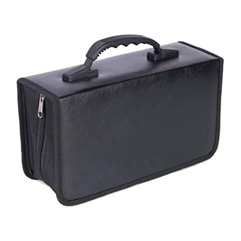 HC Kenshin 128 Capacity CD/DVD Case Wallet,Storage,Holder,Folder,Music,Carry Simulation of PU Leather（Black）. Cover