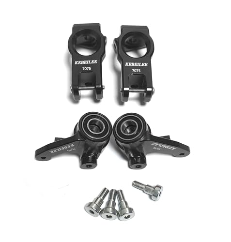 KEBEILEE Alu7075 Spindle Carrier Set for Losi 8IGHT-X Super Lasernut 1/6 (Black)