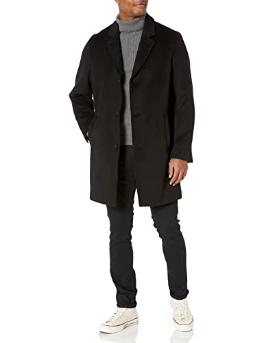 Cole Haan Men's Wool Blend Topper Button Front Coat, Black, 2XL - image 1