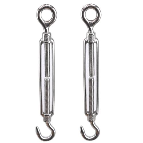TopHomer 2 Pzas Tensores para Cable Gancho Acero Inoxidable 304 M6 para Luces, Jardines y Cercas miniatura 1