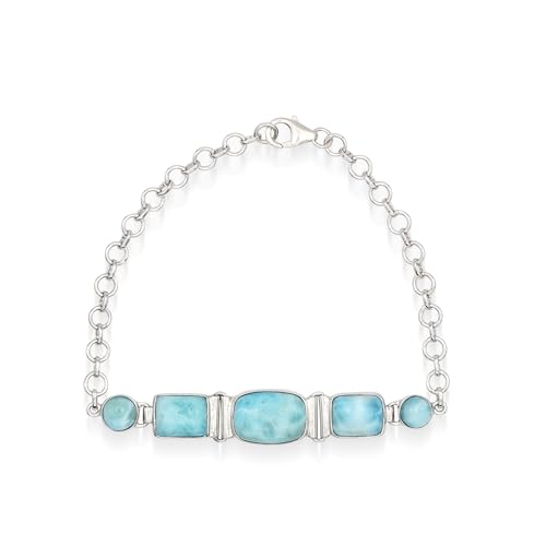 Bracelet Larimar cabochon bleu ajustable, fini les soucis de taille de poignet