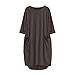 Firzero Womens Oversized Tunic Dress Plus SIze Summer Shirts Dress 2024 Casual Baggy vacation Midi Dress Pullover Tops with Pockets, Medium, 01-dark Gray