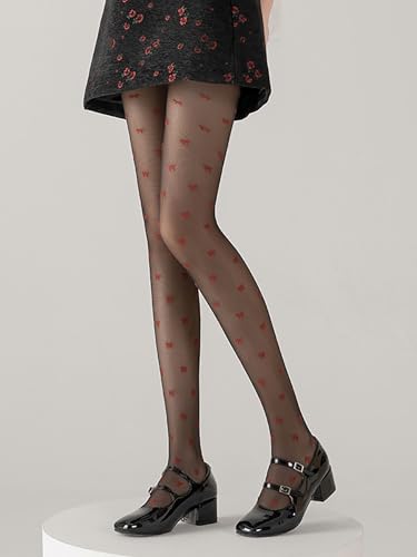 Image of RoseSeek Women's 1 Pair Plaid Sheer Mesh Stockings Y2K Gothic Tights High Waist Thigh High Pantyhose