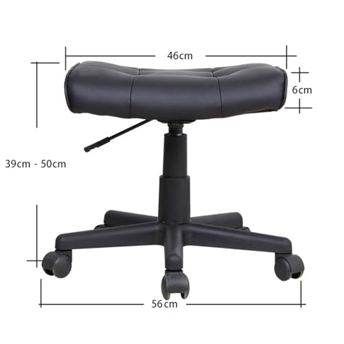 Taburete con ruedas de altura ajustable, de piel sintética, giratorio, para taller, guitarra, laboratorio, tatuaje, banco de trabajo médico