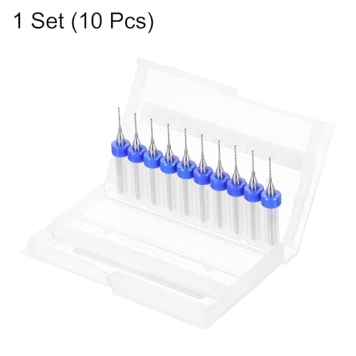 QUARKZMAN 10 Stück PCB Bohrer Set 1/8\ Schaft 0,7mm, Wolframkarbid Mikro Spiralbohrer Werkzeuge Für Leiterplatten Schmuck Plastik Holz Weichmetall
