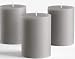 Set of 3 Grey Pillar Candles 3" x 4" Gray Rustic Unscented Dripless Candles for Wedding Decoration Church Restaurant Spa Florist by Melt Candle Company
