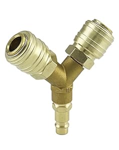 QWORK 2-Fach Druckluftverteiler mit Kupplungen