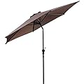 Toolsempire Outdoor Umbrella 10ft Patio Umbrella, Market Umbrella Picnic Umbrella with Crank & Strong Steel Ribs, Table Umbrellas for Outside Patio, Deck, Beach, Backyard(Tan)