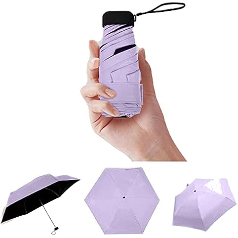 Mini umbrella,pocket bag, folding sun umbrella, ultra light umbrella,6 Ribs Auto Open/Close Windproof Rain Umbrella,Waterproof Travel Umbrella,Portable Umbrellas With Ergonomic Handle (Purple) Cover