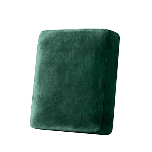 Image of Stretch Silver Fox Velvet Couch Cushion Cover - Soft and Comfortable Fuzzy Slipcover for Chair, Sofa, or Seat Cushion(1 PC for Seat Cushion or Backrest,Christmas Green)