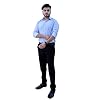 Sparrow Outfit Men’s Cotton Blend Regular Fit Shirt | Casual Wear Formal Shirts for Men and Boys | Spread Collar Long Sleeve Button Down Shirt for Office Parties Special Occasions (Cobalt Blue)
