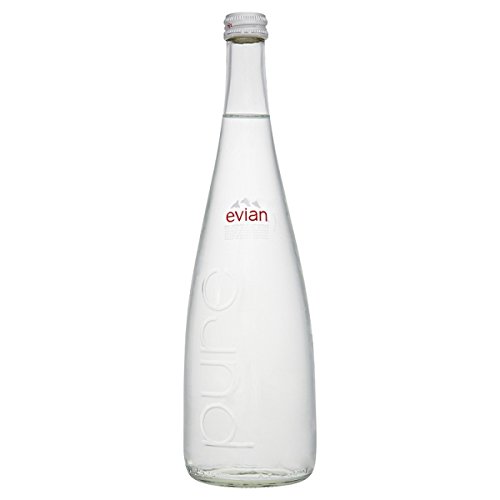 evian Still - Botella de vidrio mineral natural (12 unidades, 750 ml)