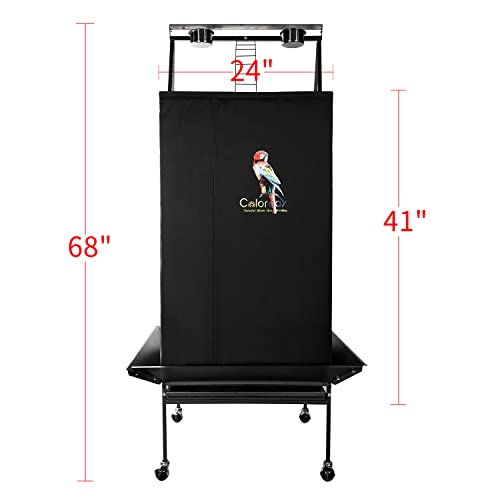 Colorday Good Night Bird Cage Cover For Large Bird Cage With Play Top (Patent Pending),Black 68" #TOP5