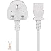 Produktbild Goobay Kaltgerätekabel Großbritannien, 5 m, Weiß; Kaltgerätekabel Großbritannien, 5 m, Weiß, 5 m - Großbritannien 3-Pin-Stecker (Typ G, BS 1363) > Gerätebuchse C13 (Kaltgeräteanschluss)