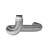 Imperial VT0842 Heavy Duty Quick Connect Hook-Up Flexible Dryer Duct Vent Hose, 4-in x 6-ft, Silver