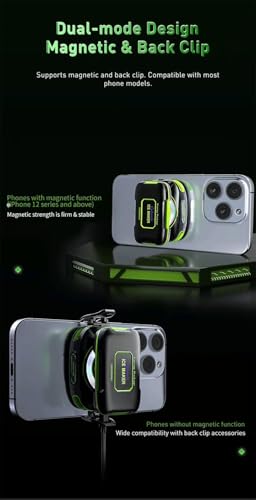 Image of Cubonic Frostrix Ice maker Mobile Cooler with AI Cooling Mode, Real-Time LED Display,1 Button Control, RGB Lighting, Magnetic /Clip Mount /Metal Plate, Ultra-Quiet Fan for Phone /Tablet (Frostrix Power)
