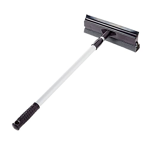 Limitoll Squeegee for Window Cleaning, 2 in 1 Professional Telescopic Glass Cleaner, Shower Squeegee and Sponge Scrubber with Extension Pole for Glass, Shower, and Outdoor High Window Cleaning