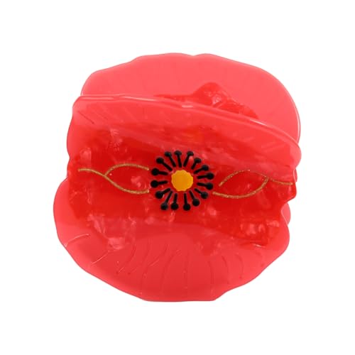 Red Poppy Flower Hair Claw Clip, 1 Piece, Personalized Hair Claw for Women