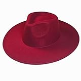Wide Brim Vegan Felt Rancher Hat for Adults - Unisex Fedora Hat with Adjustable Inner Drawstring