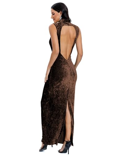 Helsa Velvet Cowl-Back Gown