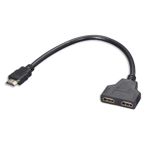 HDMI Splitter 1 in 2 out, HDMI Splitter for Dual Monitors, Multi Connector Male to Female, HDmi Monitor Adapter 2 Port Hdmi Splitters Support for LED LCD DVD TV Dual Monitors