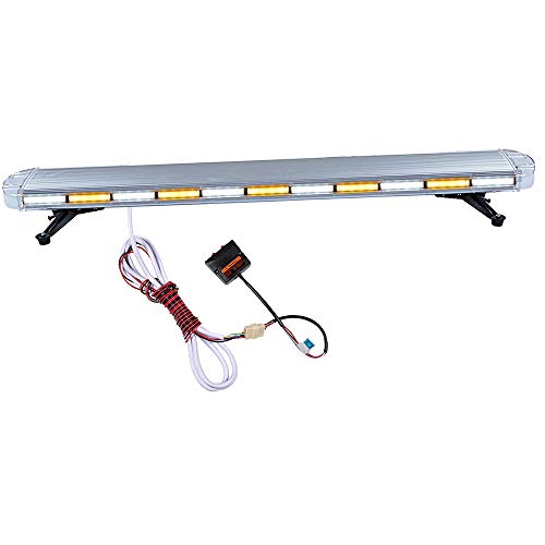 Vehicle Rooftop Light Bar Emergency Beacon Wrecker Warn Tow Truck Plow Response Strobe (Amber/White, 51